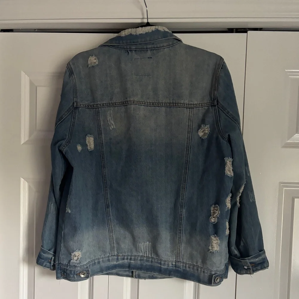 Cavalini Light Blue Distressed Denim Jacket - Picture 6 of 7